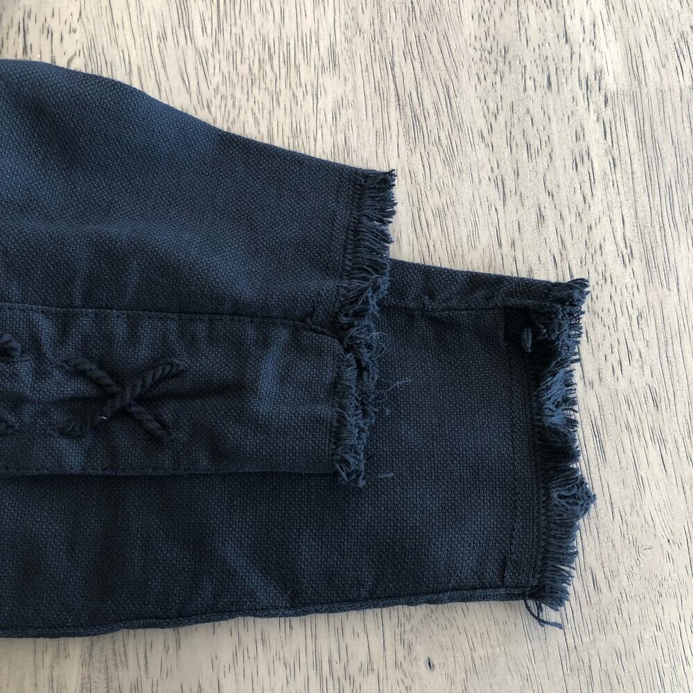 Chaser Canvas Utility Frayed Hem Lace-up Detail Black Pants - M - Picture 4 of 7